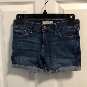 Abercrombie Kids denim cuffed shorts, size 11/12